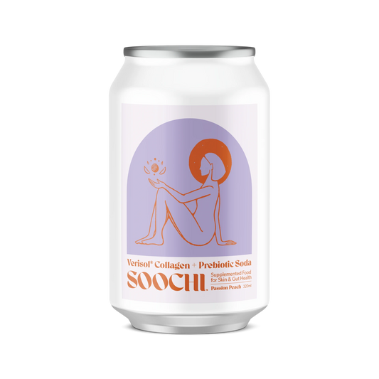 Soochi Drinks - Collagen + Prebiotic Soda- Passion Peach